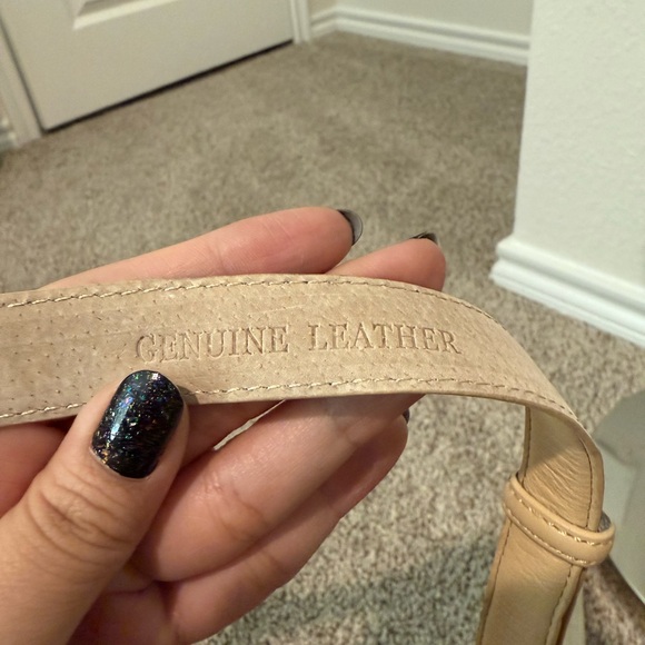 Unique Cream Adjustable Belt with Western Buckle - Picture 3 of 7